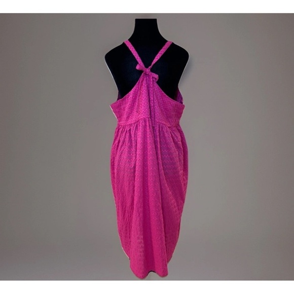 Gudrun Sjoden Dress Sz L Organic Cotton Midi Pink Beach Vacation Sundress Cover - Picture 3 of 10